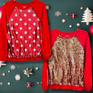 Cat & Jack Girls XL (14/16) Flip Sequin Christmas Sweatshirt